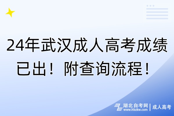 24年武漢成人高考成績已出！附查詢流程！