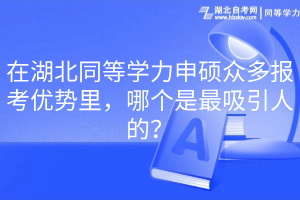 在湖北同等學(xué)力申碩眾多報考優(yōu)勢里，哪個是最吸引人的？