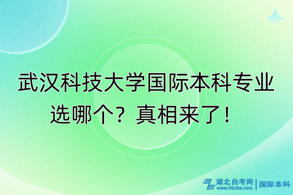 武漢科技大學(xué)國際本科專業(yè)選哪個？真相來了！