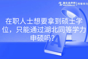 在職人士想要拿到碩士學(xué)位，只能通過湖北同等學(xué)力申碩嗎？