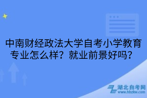 中南財(cái)經(jīng)政法大學(xué)自考小學(xué)教育專業(yè)怎么樣？就業(yè)前景好嗎？