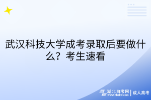 武漢科技大學(xué)成考錄取后要做什么？考生速看