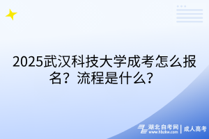 2?025武漢科技大學(xué)成考怎么報名？流程是什么？