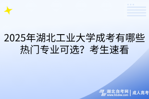 2025年湖北工業(yè)大學成考有哪些熱門專業(yè)可選？考生速看
