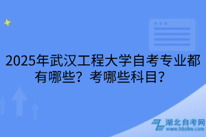 2025年武漢工程大學自考專業(yè)都有哪些？考哪些科目？