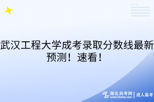 武漢工程大學(xué)成考錄取分數(shù)線最新預(yù)測！速看！