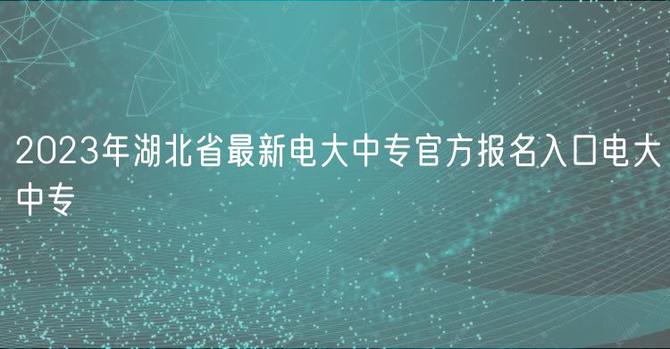 2023年湖北省最新電大中專官方報(bào)名入口電大中專