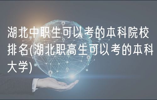 湖北中職生可以考的本科院校排名(湖北職高生可以考的本科大學(xué))