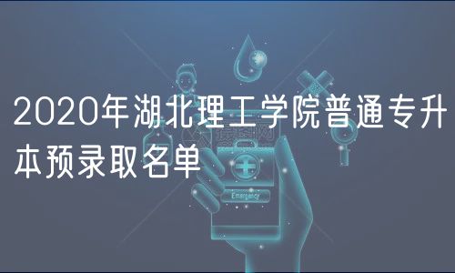 2020年湖北理工學院普通專升本預錄取名單