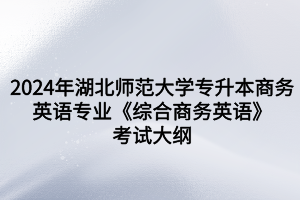 2024年湖北師范大學(xué)專升本商務(wù)英語專業(yè)《綜合商務(wù)英語》考試大綱