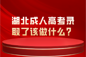 湖北成人高考錄取了該做什么？