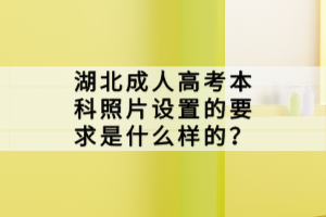 湖北成人高考本科照片設(shè)置的要求是什么樣的？