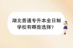 湖北普通專升本全日制學校有哪些選擇？