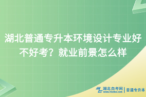 湖北普通專升本環(huán)境設(shè)計專業(yè)好不好考？就業(yè)前景怎么樣？