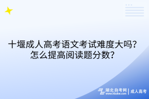 十堰成人高考語文考試難度大嗎？怎么提高閱讀題分數(shù)？