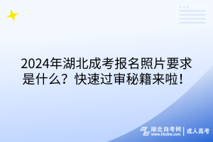 2024年湖北成考報(bào)名照片要求是什么？快速過審秘籍來啦！