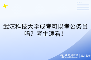 武漢科技大學(xué)成考可以考公務(wù)員嗎？考生速看！