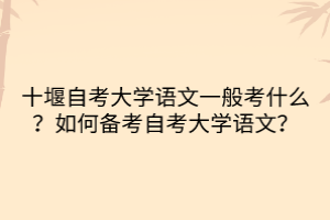 十堰自考大學(xué)語文一般考什么？如何備考自考大學(xué)語文？