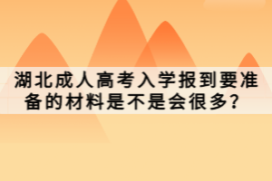 湖北成人高考入學(xué)報(bào)到要準(zhǔn)備的材料是不是會(huì)很多？