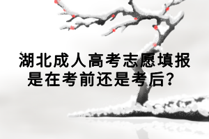 湖北成人高考志愿填報(bào)是在考前還是考后？