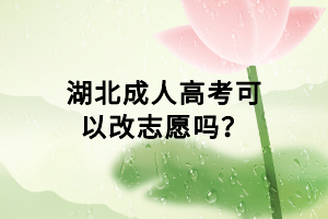 湖北成人高考可以改志愿嗎？