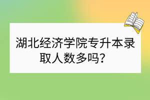 湖北經(jīng)濟(jì)學(xué)院專升本錄取人數(shù)多嗎？