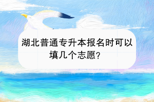 湖北普通專升本報名時可以填幾個志愿？