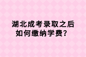 湖北成考錄取之后如何繳納學(xué)費(fèi)？