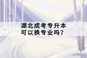 湖北成考專升本可以換專業(yè)嗎？