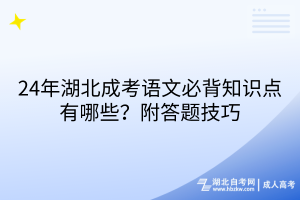 24年湖北成考語文必背知識點(diǎn)有哪些？附答題技巧