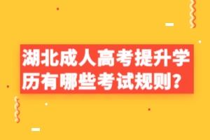 湖北成人高考提升學(xué)歷有哪些考試規(guī)則？