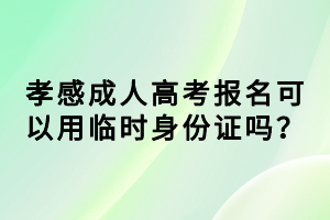 孝感成人高考報名可以用臨時身份證嗎？