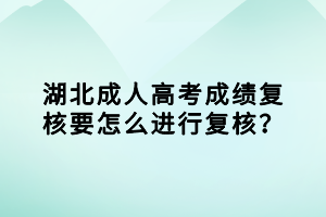 湖北成人高考成績復(fù)核要怎么進(jìn)行復(fù)核？