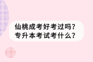 仙桃成考好考過嗎？專升本考試考什么？