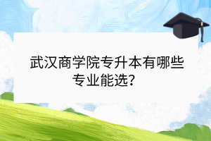 武漢商學(xué)院專升本有哪些專業(yè)能選？