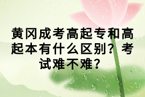 黃岡成考高起專和高起本有什么區(qū)別？考試難不難？