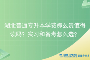 湖北普通專升本學(xué)費那么貴值得讀嗎？實習(xí)和備考怎么選？