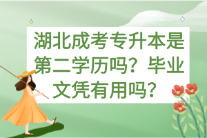 湖北成考專升本是第二學歷嗎？畢業(yè)文憑有用嗎？