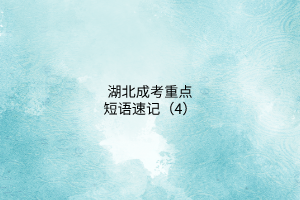 湖北成考重點(diǎn)短語(yǔ)速記（4）