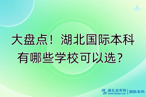 大盤點！湖北國際本科有哪些學?？梢赃x？