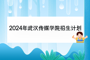 2024年武漢傳媒學(xué)院招生計(jì)劃