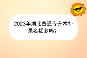 2023年湖北普通專升本補(bǔ)錄名額多嗎？