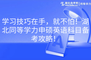 學(xué)習(xí)技巧在手，就不怕！湖北同等學(xué)力申碩英語科目備考攻略！