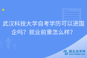 武漢科技大學自考學歷可以進國企嗎？就業(yè)前景怎么樣？