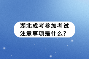 湖北成考參加考試注意事項是什么？