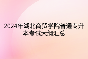 2024年湖北商貿學院普通專升本考試大綱匯總