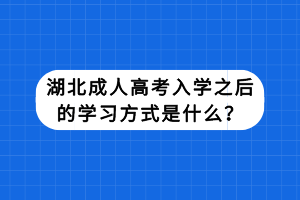 湖北成人高考入學(xué)之后的學(xué)習(xí)方式是什么？