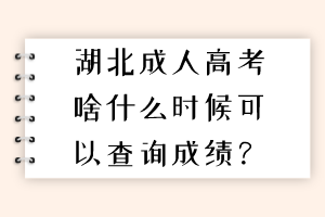 湖北成人高考啥什么時(shí)候可以查詢成績(jī)？