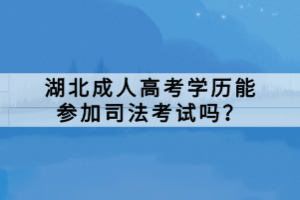 湖北成人高考學(xué)歷能參加司法考試嗎？