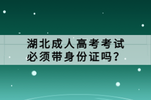 湖北成人高考考試必須帶身份證嗎？